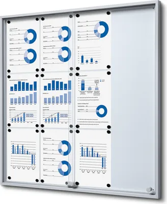 Produktbild von Showdown Displays Schaukasten SLIM mit Schiebetüren - 12x DIN A4