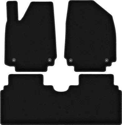 Image de Tapis de sol velours sur-mesure pour Hyundai ioniq 6 (2022-, berline) noir, jeu 3 pièces, fixations