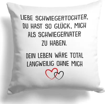 Produktbild von 22Feels Schwiegertochter Geschenk von Schwiegerpapa Braut Hochzeit Deko Kissen Frauen Dekoration Weihnachten Geburtstag Wohnaccessoire Wohnzimmer Schlafzimmer Couch