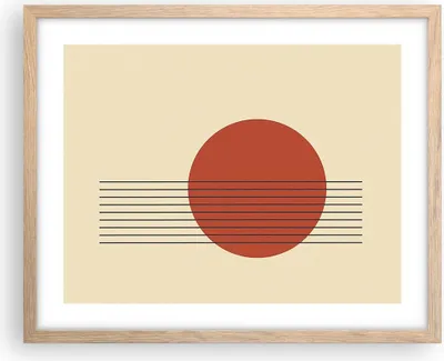 Produktbild von Gerahmtes Poster - Rahmen in heller Eiche - Abstraktion Linien Rad - 50x40 cm - Wand Bild - Wanddeko - Wandbilder - Wandposter - Bilderrahmen - Bilder - Kunstdruck - Wandbild - P2NAA50x40-4230
