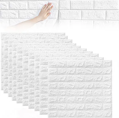 3D-Wandpaneele, 40 Stück, 38×35 cm, selbstklebend, PVC, weiß