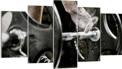 Produktbild von Bild auf Leinwand - Leinwandbild - Sport athlet anheben fitness - 160x85cm - Wand Bild - Wanddeko - Leinwanddruck - Bilder - Kunstdruck - Wanddekoration - Leinwand bilder - Wandkunst - EA160x85-2931