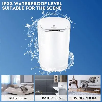 Produktbild von Automatische Sensor-Prullenbak 9L rund weiß wasserdicht