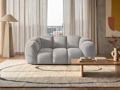Produktbild von Sofiland Mali 2-Sitzer Sofa Strukturstoff Puente 200 cm Hellgrau