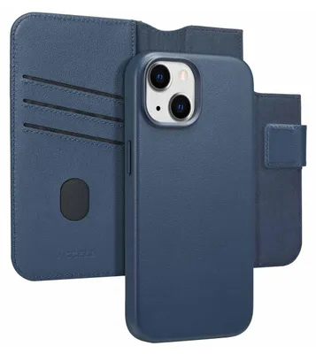 Produktbild von Accezz 2-in-1 Klapphülle aus Leder mit MagSafe iPhone 15 - Nightfall Blue