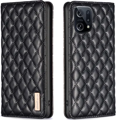 Produktbild von OPPO Find X5 Hülle, Elegant Bookstyle Flip Leder Kartenfächer Schutzhülle mit Ständer für OPPO Find X5 Schwarz