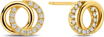 Produktbild von Neu Bling 9NBG-0745 Gold Ohrstecker Kreise - Ohrringe - Kreise - 6,7x8,4mm - Zirkonia - Ohrstecker - 14 Karat - Gold