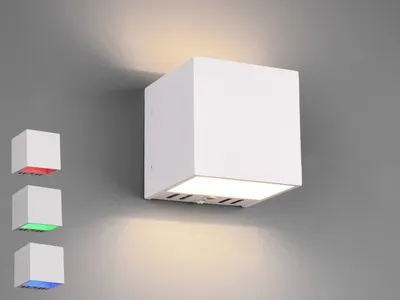 Produktbild von WIZ LED Wandleuchte Würfel Weiß - Up and Downlight mit Fernbedienung & Handy App