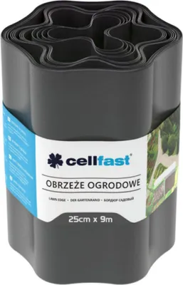 Image de Bordure de pelouse Ondulée Clôture de jardin Bordure de tonte Jardin Palissade Barrière anti-racines Plastique 25cm x 9m (Graphite)