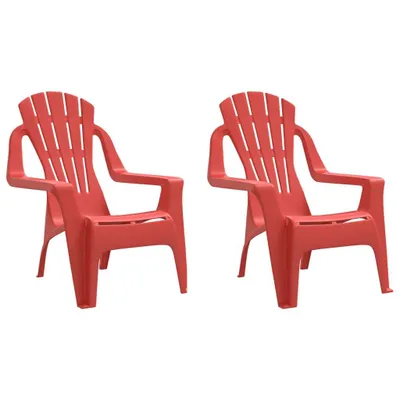 Produktbild von Kinder-Gartenstühle 2 Stk. Rot 37x34x44 cm PP Holzoptik