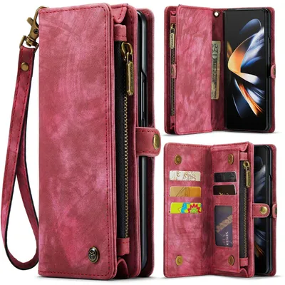 Produktbild von Für Samsung Galaxy Z Fold4 5G Kunst-Leder Handy Tasche Hülle Etui Reißverschluss