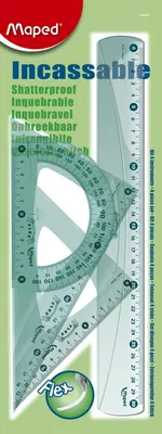 Produktbild von Maped Flex, Winkelmesser, Dreieck, 4 Stück(e), Blau, Durchscheinend, Kunststoff, 45° & 60°, Halbkreis