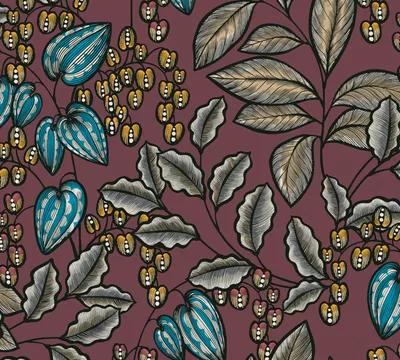 Produktbild von Architects Paper Blumentapete Floral Impression florale Tapete Vliestapete rot beige blau gelb schwarz 10,05 m x 0,53 m