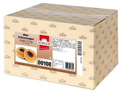 Zdjęcie produktu dla Mini kruche ciasteczka z nadzieniem jabłkowo-wiśniowym od Schulte 2500g