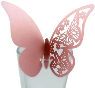 Platzkarten 50 Stück - Namenskarten Tischordnung - Tischkarten - Hochzeitsdekoration - Papier-Schmetterling - 11 x 7 cm