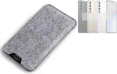 Produktbild von K-S-Trade Filz Handyhülle kompatibel mit Meizu 20 Pro Schutzhülle Filztasche Filz Tasche Case Sleeve Handy Hülle Filzhülle grau