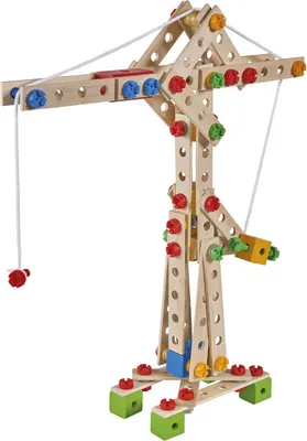 Immagine prodotto di Eichhorn Constructor Kran Set, 170-tlg., Baukasten, Bauset, Bausatz, Flugzeug, Kinder Spielzeug, Holz, 100039097