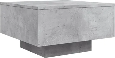 A concrete-effect coffee table with a square top and a pedestal base.