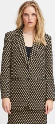 Produktbild von Ichi IHKATE PRINT OVERSIZE BL Damen Blazer Jackenblazer 74% Polyester, 22% Viskose, 4% Elasthan loose fit