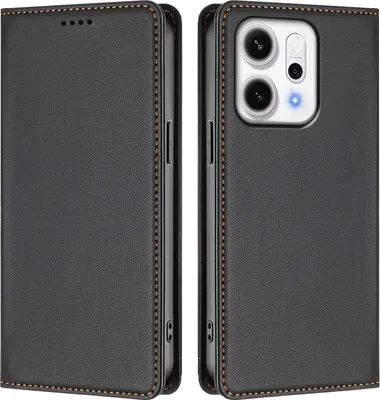 Immagine prodotto di Custodia in pelle per Oppo Reno14 / Reno14 F 5G, custodia a libro magnetica in Finto cuoio con supporto, nera