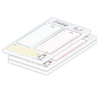Produktbild von PRICARO Einkaufsliste "Doodles", magnetisch, A5, 50 Blatt, 3 Stück
