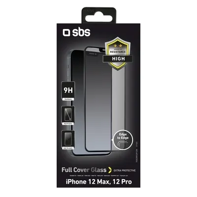 Produktbild von SBS Panzerglas für iPhone 12 / iPhone 12 Pro - gehärtetes Schutzglas mit Silikonrändernde
