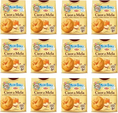 Produktbild von 12x Mulino Bianco Cuor di Mela Butterkekse mit Apfelmarmelade Kekse 300g