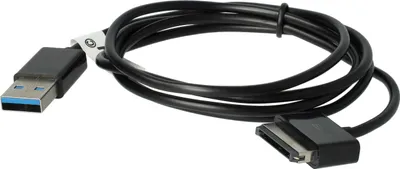 Produktbild von vhbw USB-Kabel kompatibel mit Asus Eee Pad Transformer TF700T, TF300TL, TF700, TF300TG Tablet - Datenkabel 2in1 Ladekabel, 9,2cm Schwarz