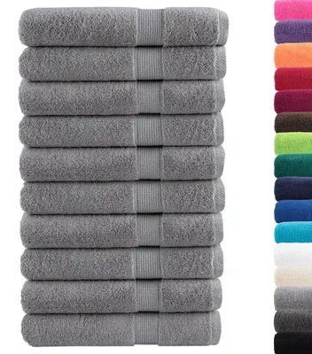 Productafbeelding van vidaXL Premium Saunatowels SOLUND, 10 stuks, grijs, 80x200 cm, 600 g/m²