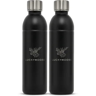 Produktbild von Luckymoose Infinity 2x Edelstahlflaschen Wassersprudler 0,75L – Kompatibel mit der LM Infinity Serie, Aarke Carbonator 3 und Brita SodaOne