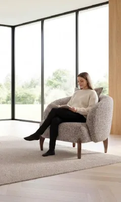 Obrázek produktu pro Moderní šedé křeslo, elegantní čalouněné křeslo, křeslo do obývacího pokoje, designové křeslo
