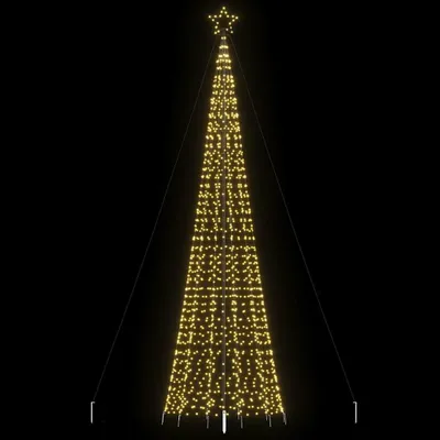 Image de vidaXL Arbre de Noël LED avec piquet de terre 1534 LED blanc chaud 500 cm
