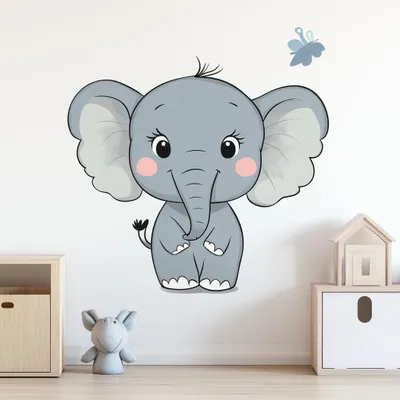 niedlicher Elefant für das Babyzimmer – Decords Wandtattoo, Produktansicht 1