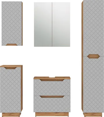 Produktbild von Badmöbel-Set Vicco Lotta Grau 5 Teile, Model 59465