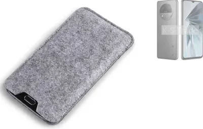 Produktbild von K-S-Trade Filz Handyhülle kompatibel mit ZTE Extress 50 Schutzhülle Filztasche Filz Tasche Case Sleeve Handy Hülle Filzhülle grau