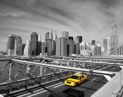 Produktbild von New York Taxi on Bridge - Mousepad - Mousepad
