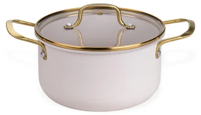 Produktbild von Fackelmann x Pamela Reif Signature Kochtopf mit Deckel, Ø 20 cm, Pastell-Beige, 3400 ml, inkl. Glasdeckel