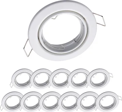 Produktbild von 12er Set Oktaplex schwenkbare Einbauspots 68mm Lochmaß Deckenstrahler weiß