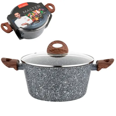 Obrázek produktu pro Florina | Master kastrol - 24 cm - Hliník - Vhodný na indukci - S nepřilnavým povrchem - Skleněná poklice