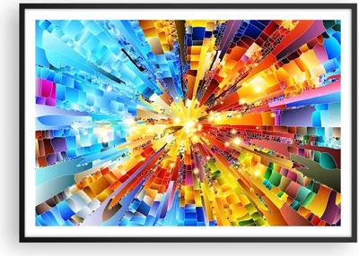 Produktbild von Gerahmtes Poster - Schwarzer Rahmen - Abstraktion modern - 100x70 cm - Wand Bild - Wanddeko - Wandbilder - Kunstposter - Wandposter - Bilderrahmen - Bilder - Kunstdruck - Wandbild - P2BAA100x70-3982