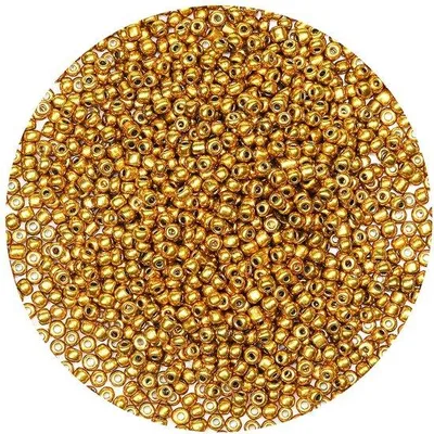Produktbild von 4mm goldfarbene Glasperlen zum Fädeln, Schmuckherstellung