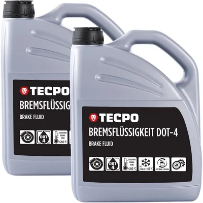 Produktbild von TECPO Bremsflüssigkeit 10 Liter DOT 4 synthetisch für Brems- und Kupplungssysteme ABS ESP