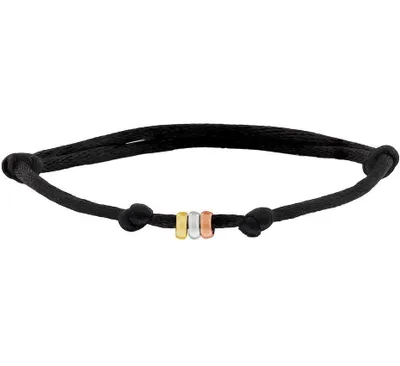 Produktbild von armband satiniert tricolor 14K Gold mit Gummi/Nylon/Leder 4700028