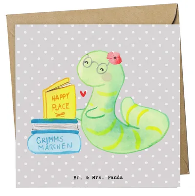 Produktbild von Mr. & Mrs. Panda Grußkarte Bibliothekarin Herz - Grau Pastell - Geschenk, Bücherwurm, Glückwunschkarte, Bibliothek, doppelkarte, faltkarte, Buchhandlung, Klappkarte