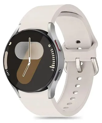 Zdjęcie produktu dla Silikonowy pasek Tech-Protect do Samsung Galaxy Watch 4, 5, 5 Pro, 6, 7, FE - beżowy