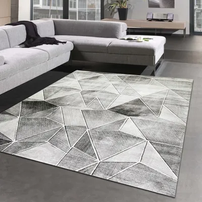 Immagine prodotto di Tappeto salotto tappeto di design motivo geometrico grigio dimensioni - 200 x 290 cm