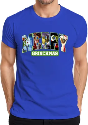 Produktbild von Merry Grinchmas Grinch Weihnachten lustig Geschenk Retro Herren T-Shirt, Blau, 3XL