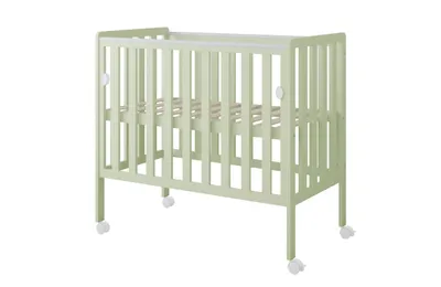 Produktbild von ZEE BAMBI Mint Beistellbett Baby mit Matratze & Rollen 100x50 cm Tragbar Babybett Verstellbarer Stubenwagen Kinder Bett 3-fach Höhenverstellbar