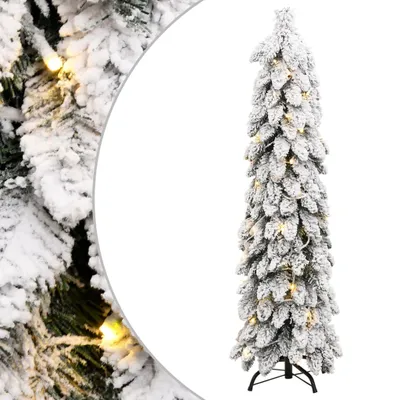 Obrázek produktu pro Umělý vánoční stromek s LED osvětlením zasněžený 80 LED 150 cm