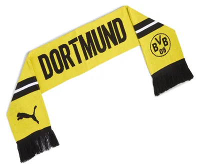 Productafbeelding van PUMA sjaal BVB ESS Scarf Faster Yellow - Puma Black geel